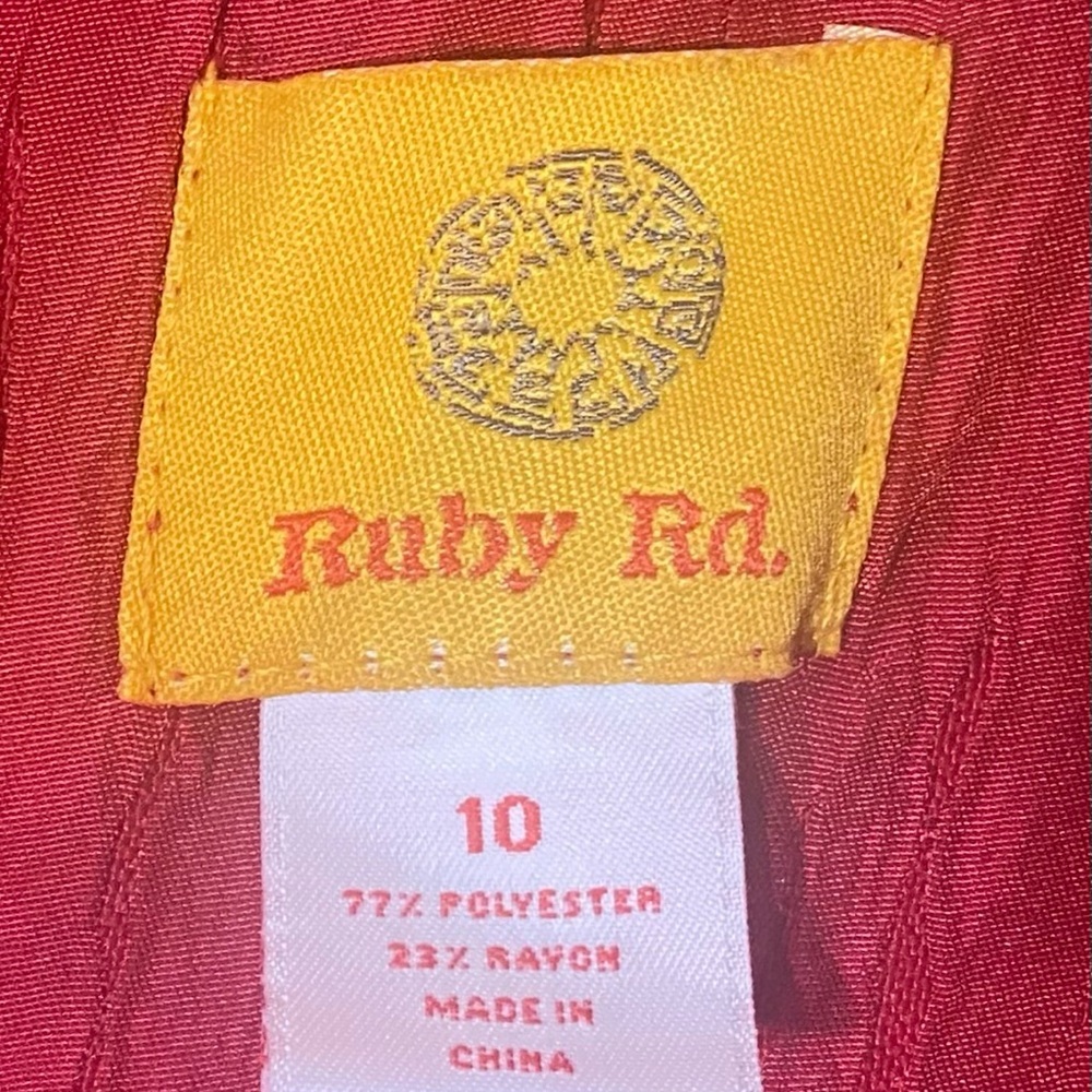 Ruby Rd Jacket Size 10 Red Textured Chest Pockets - image 2